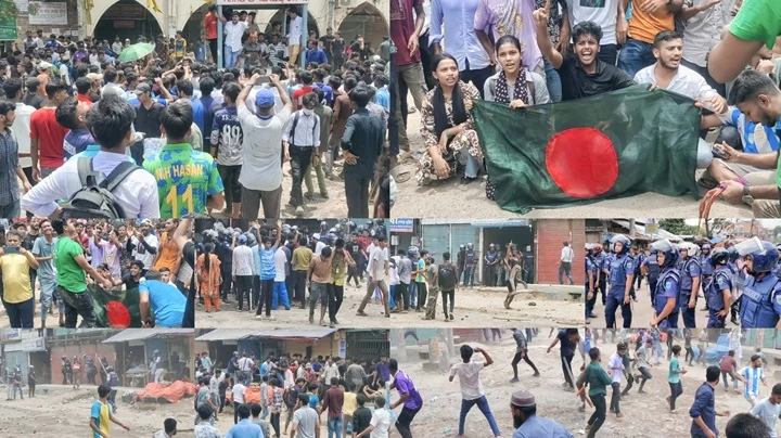 জয়পুরহাটে কোটা আন্দোলনকারীদের সাথে পুলিশের পাল্টাপাল্টি ধাওয়া